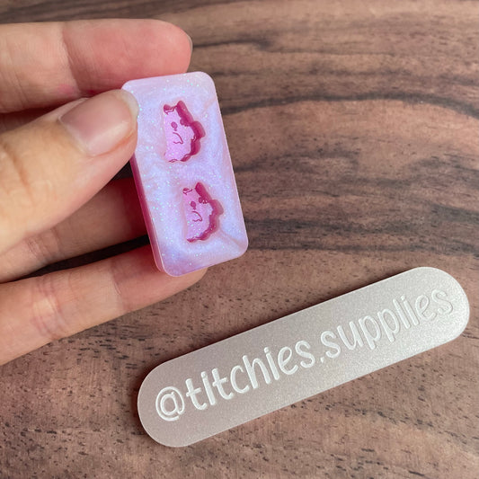 Tiny Cat Ghost Stud Earring Mould