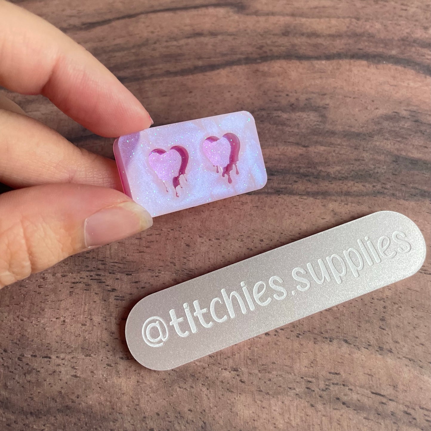 Tiny Drippy Heart Stud Earring Mould