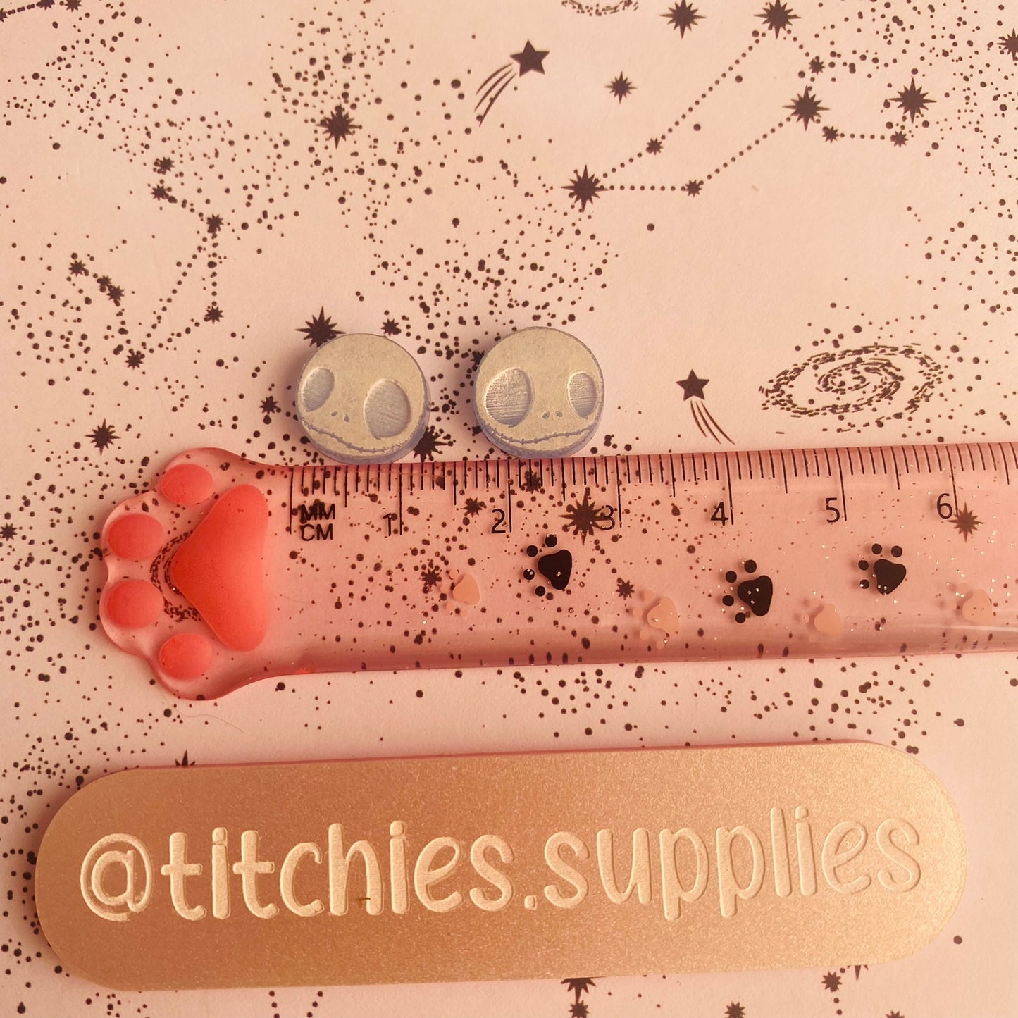 Tiny Skeleton Face Stud Earring Mould