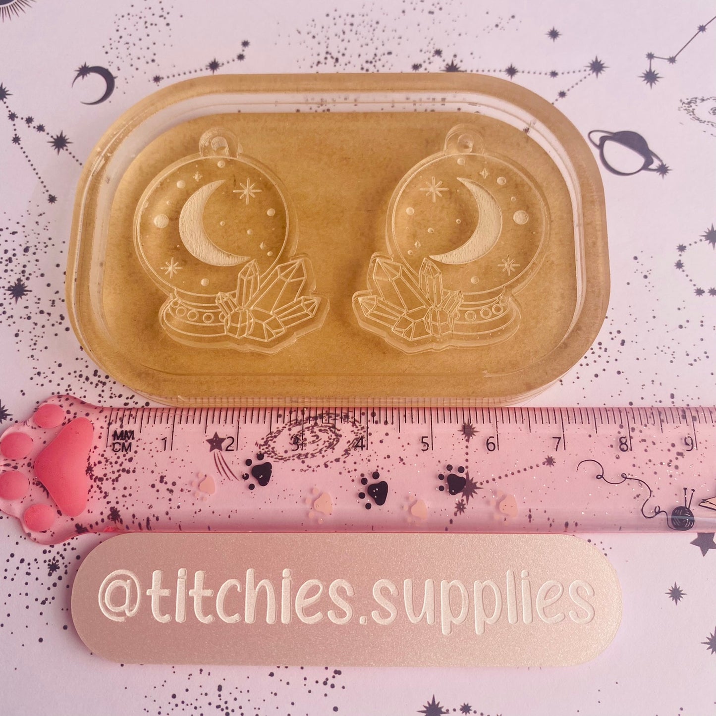 Crystal Moon Ball Earring Mould