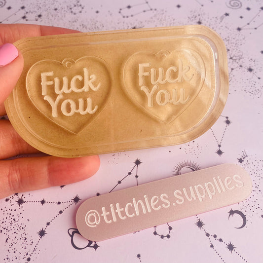 Fuck You Heart Earring Mould