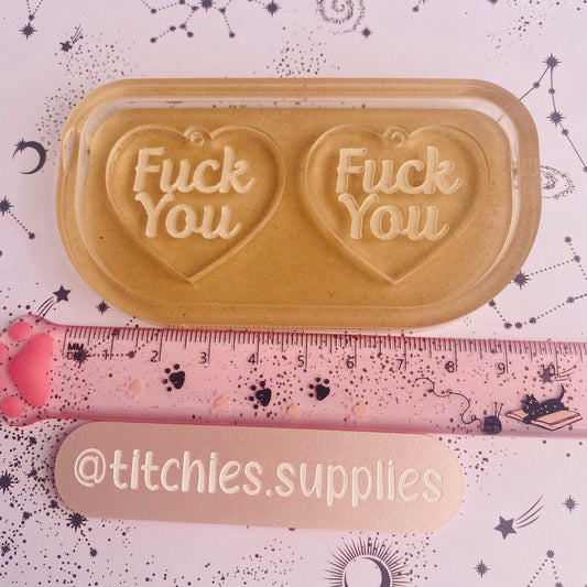 Fuck You Heart Earring Mould