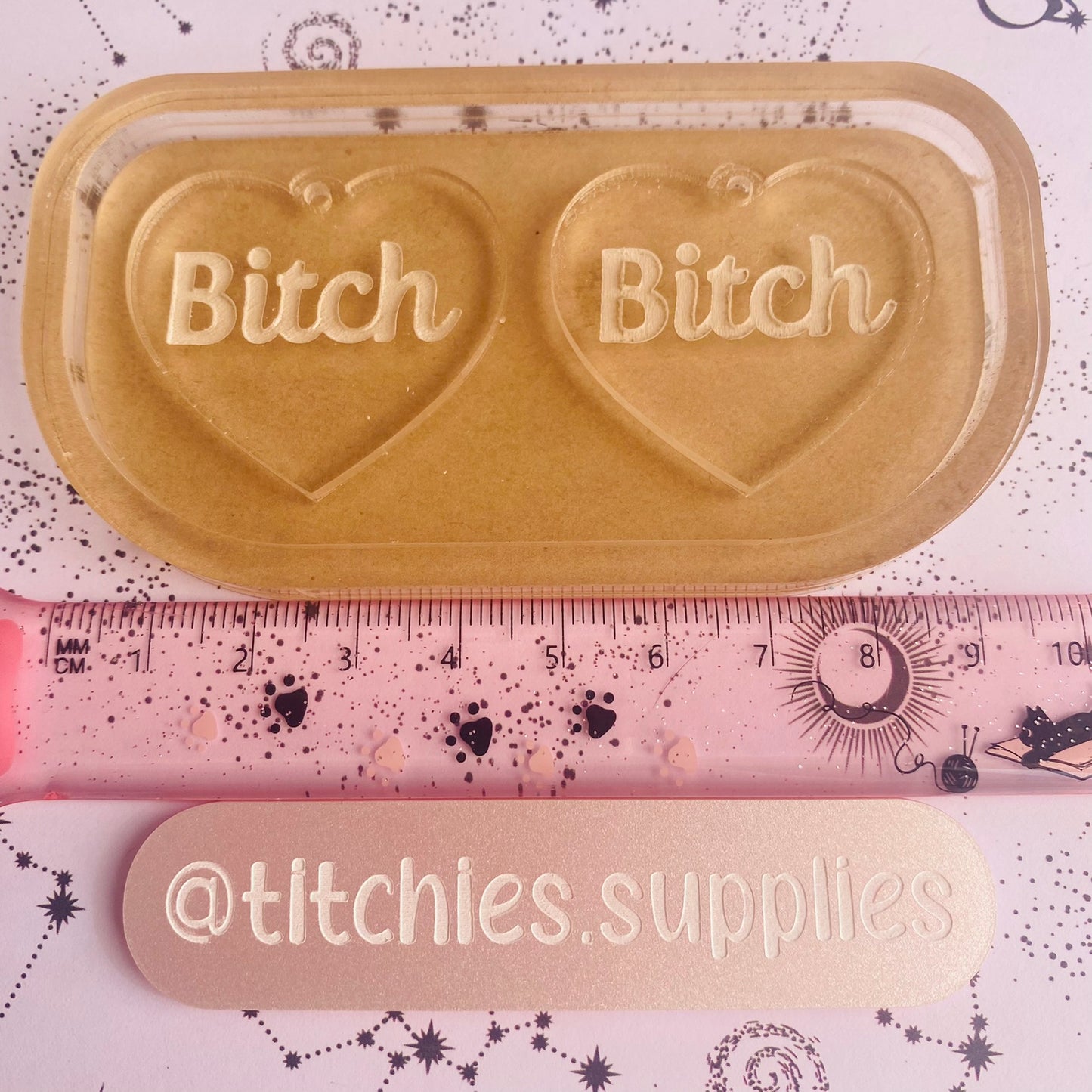 Bitch Heart Earring Mould