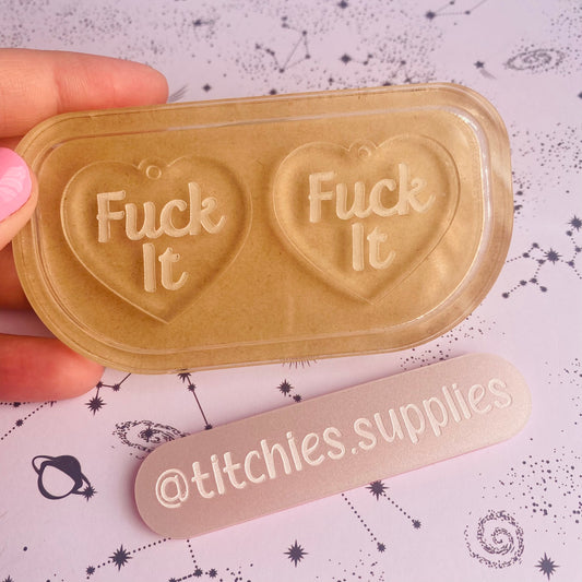 Fuck It Heart Earring Mould