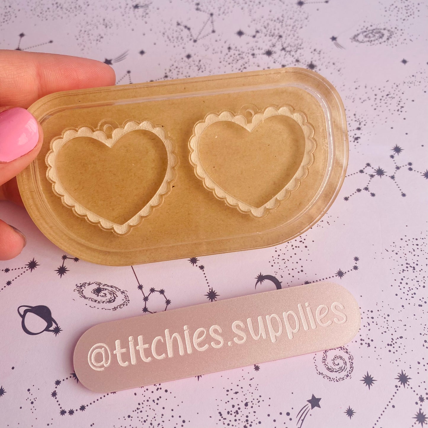 Frilly Heart Earring Mould