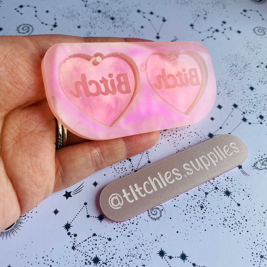 Bitch Heart Earring Mould