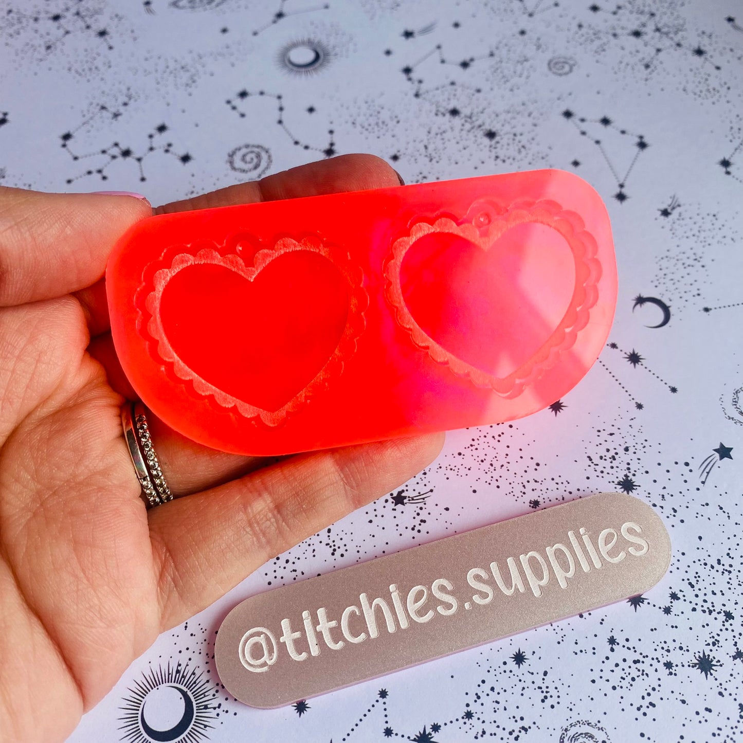 Frilly Heart Earring Mould