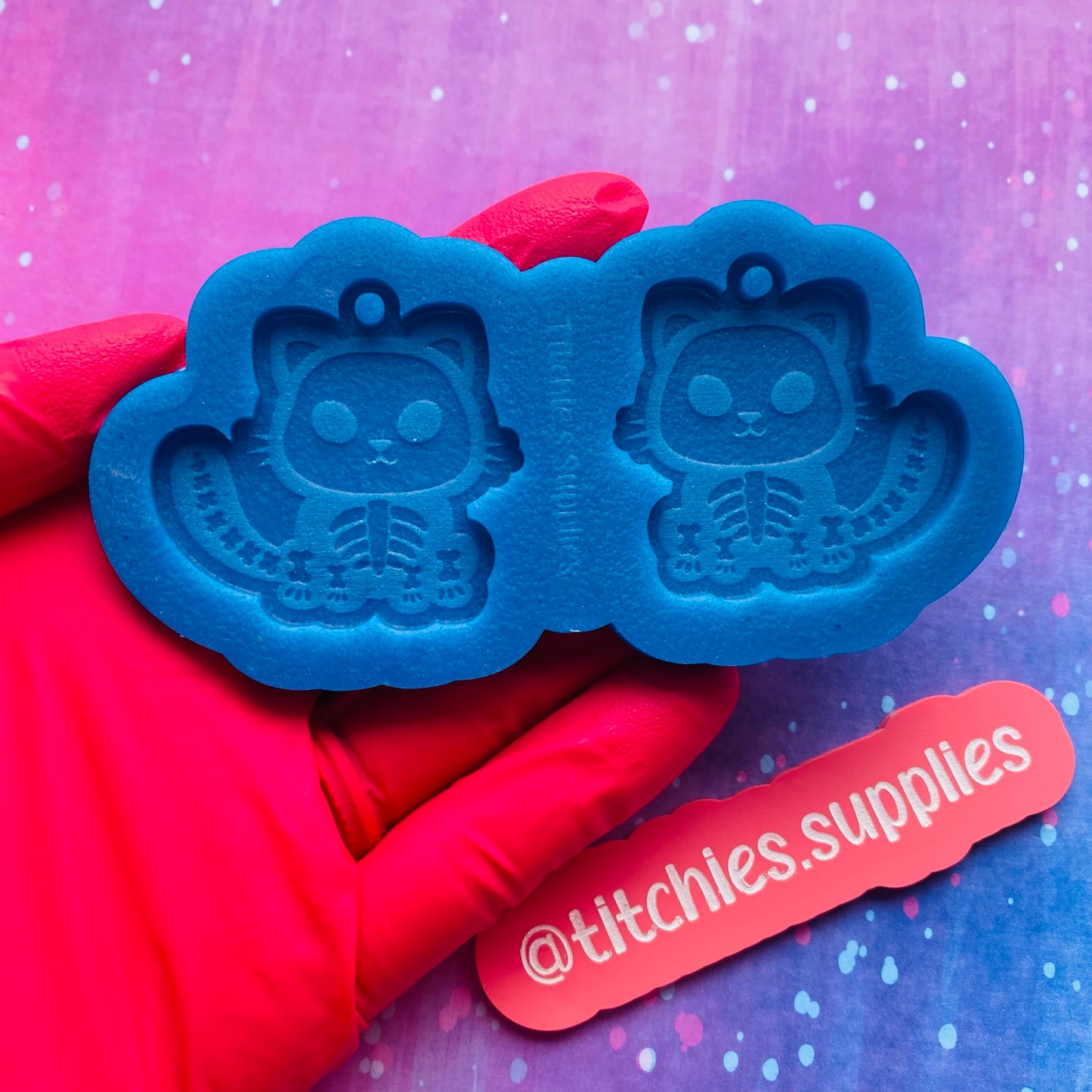 Skeleton Cat Earring Mould