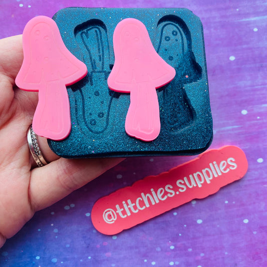 Long Mushroom Earrings Mould, No Loop