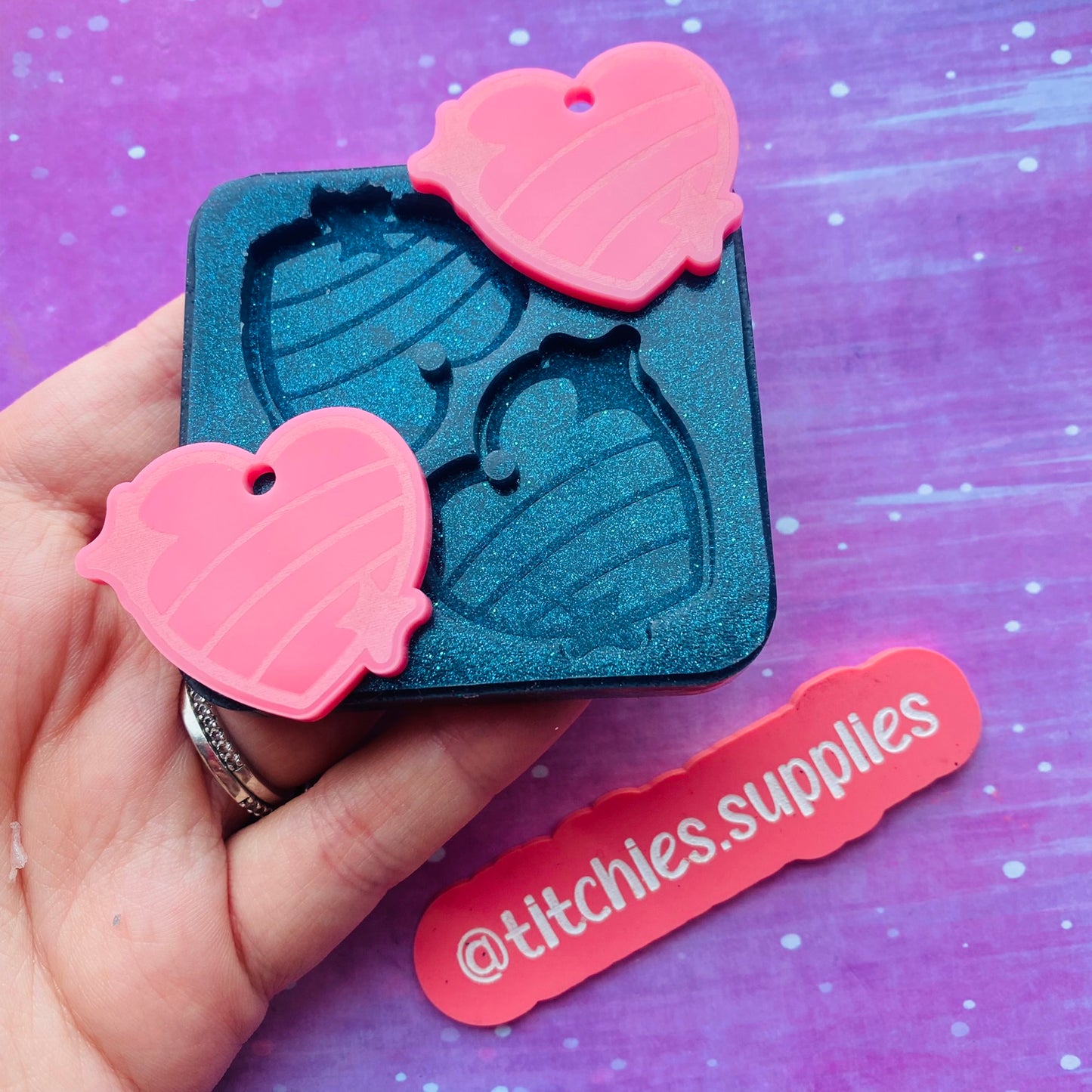 Sparkle Hearts Earrings Mould