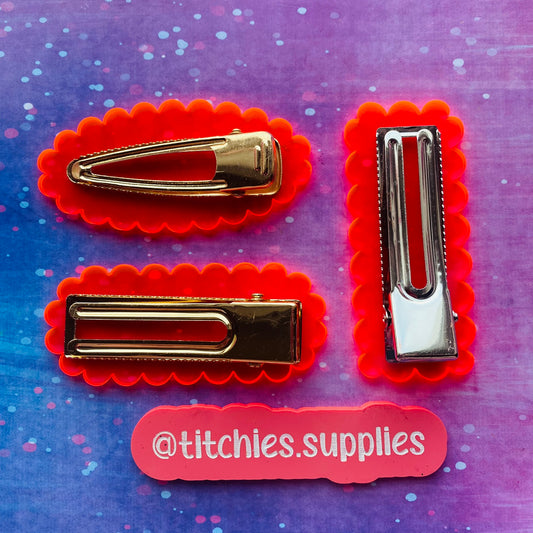 Plain Scalloped Edge Barrette Clip Mould