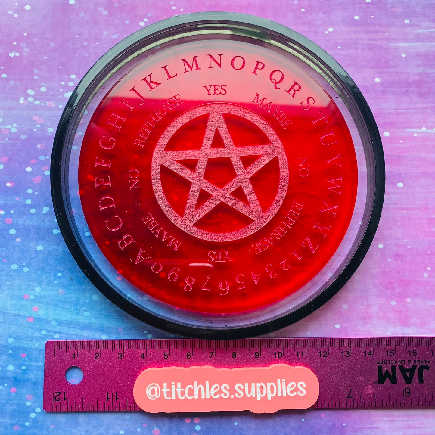 Pentagram Round Pendulum Ouija Board Mould, 6mm Thick