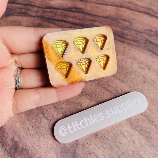Set of 6 x 1cm Studs/Shaker Fillers Mould - Diamond