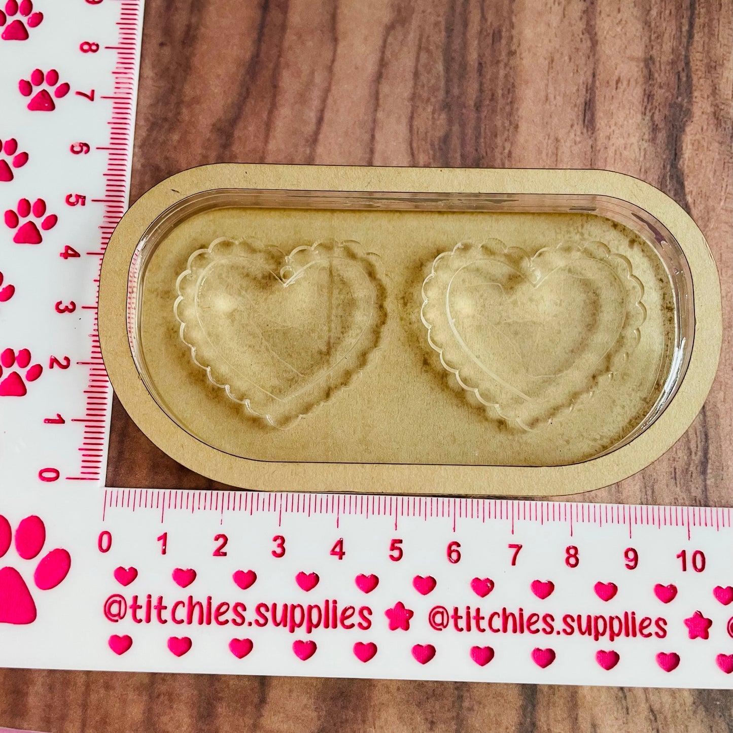 2 Layer Scalloped Heart Earring Mould
