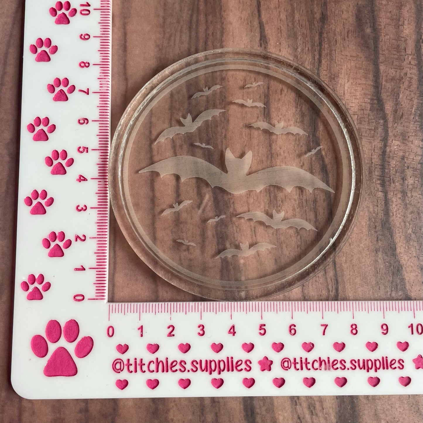 Engraved Bat Tray/Lipped Coaster Mould, 8mm Thick