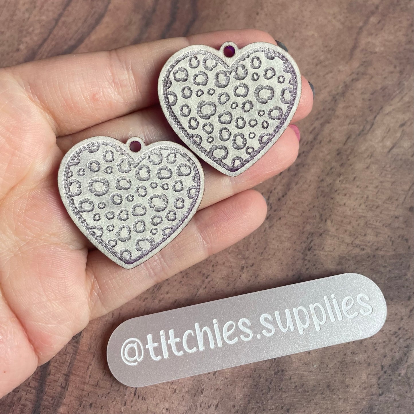 Cheetah Print Heart Earring Mould