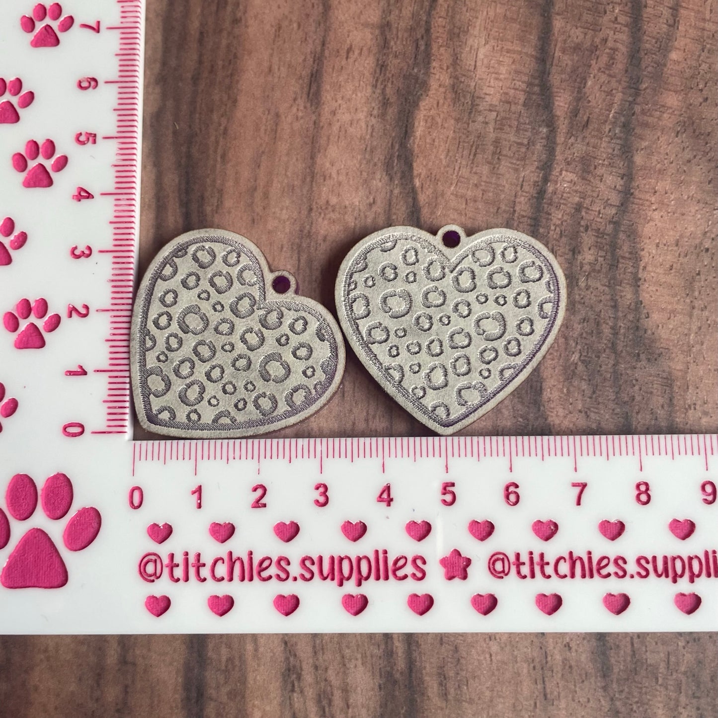 Cheetah Print Heart Earring Mould