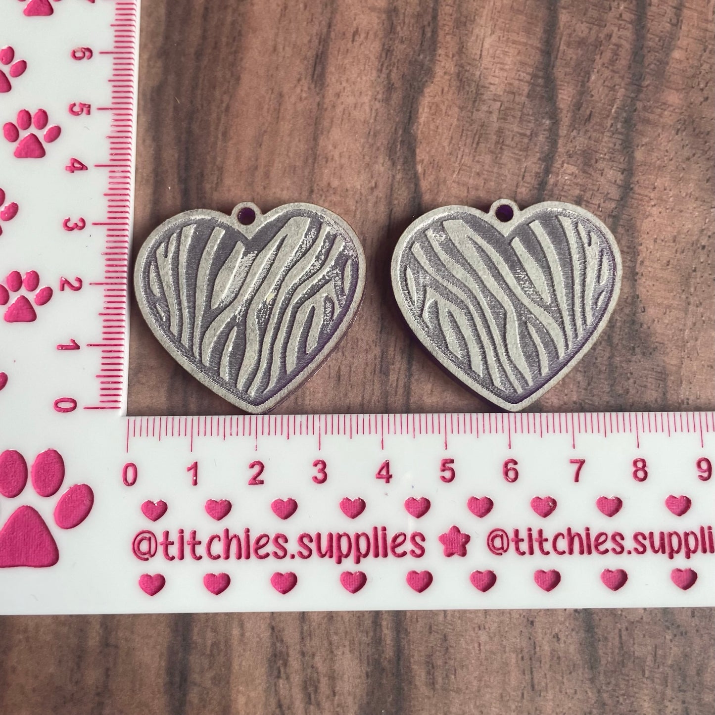 Zebra Print Heart Earring Mould