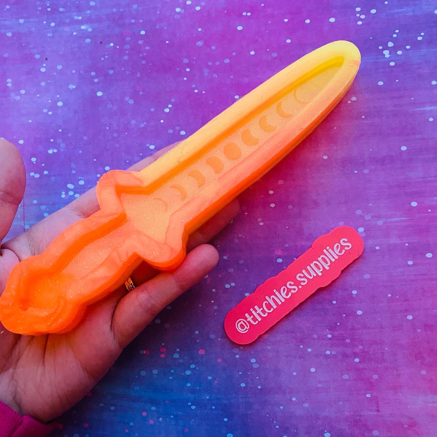 XL Moon Phase Dagger Mould, 5mm Thick