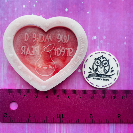 Little Owl Mould - Sweetheart Box Pear Heart Token