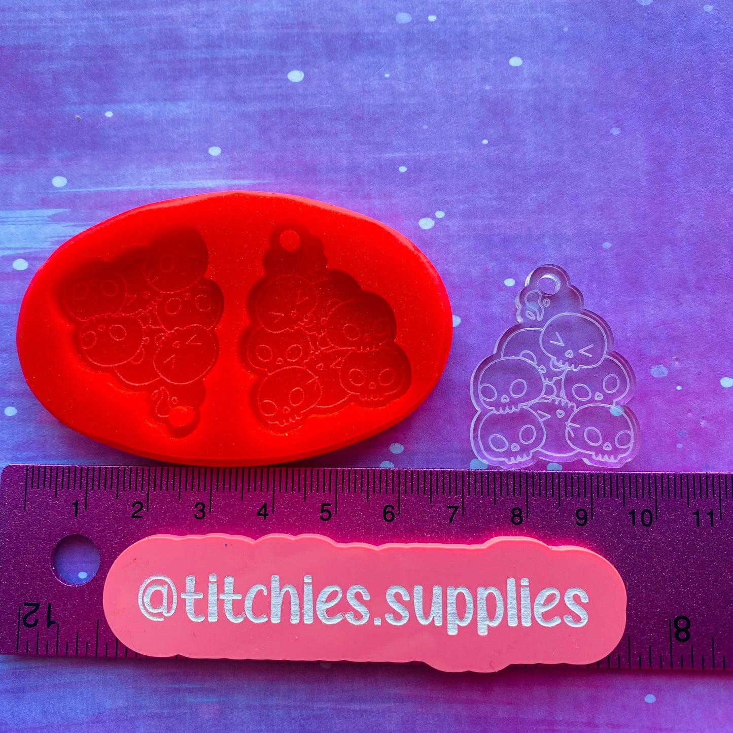 Cute Little Skull Pile Earring Mould