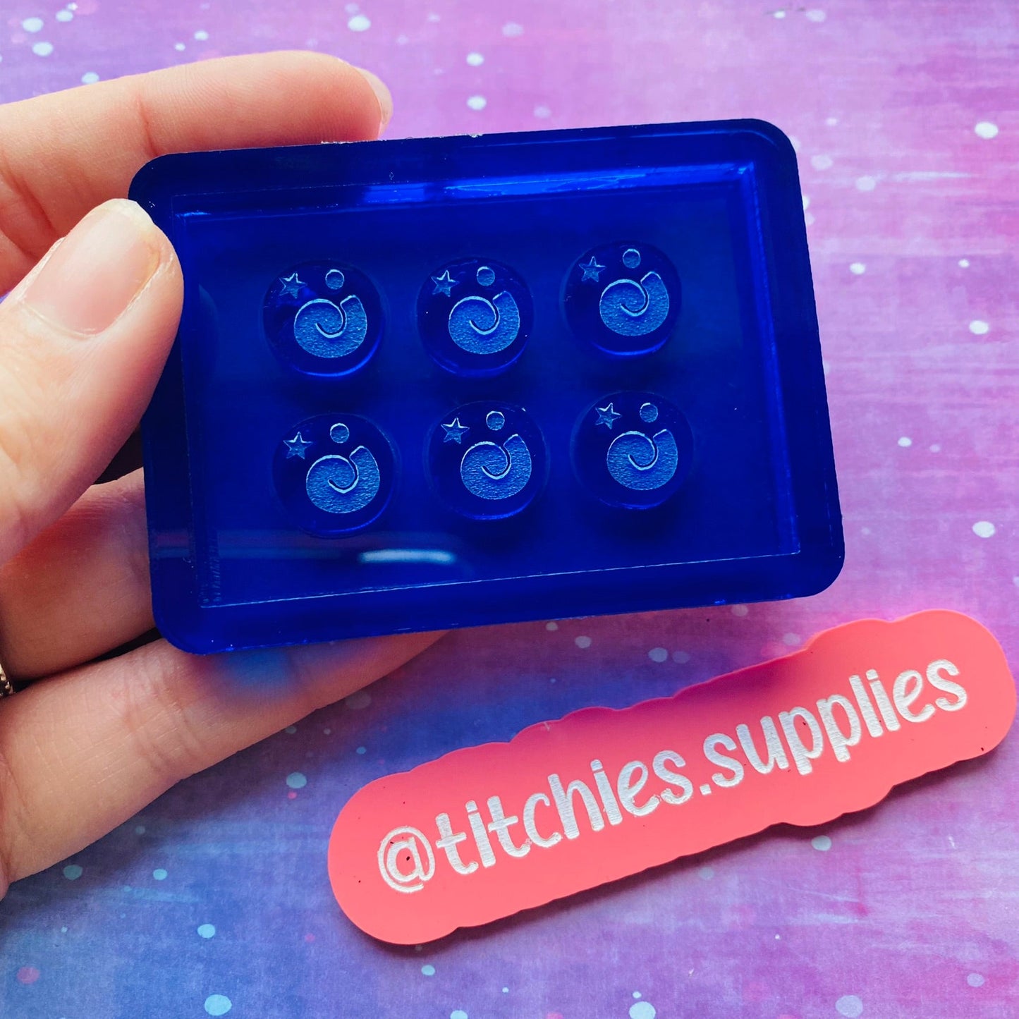 Set of 6 x 1cm Studs/Shaker Fillers Mould - Fossil