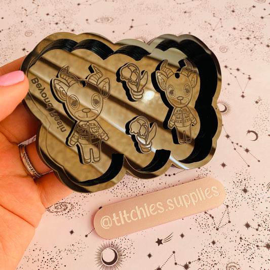 Reindeer Guy Earring Mould