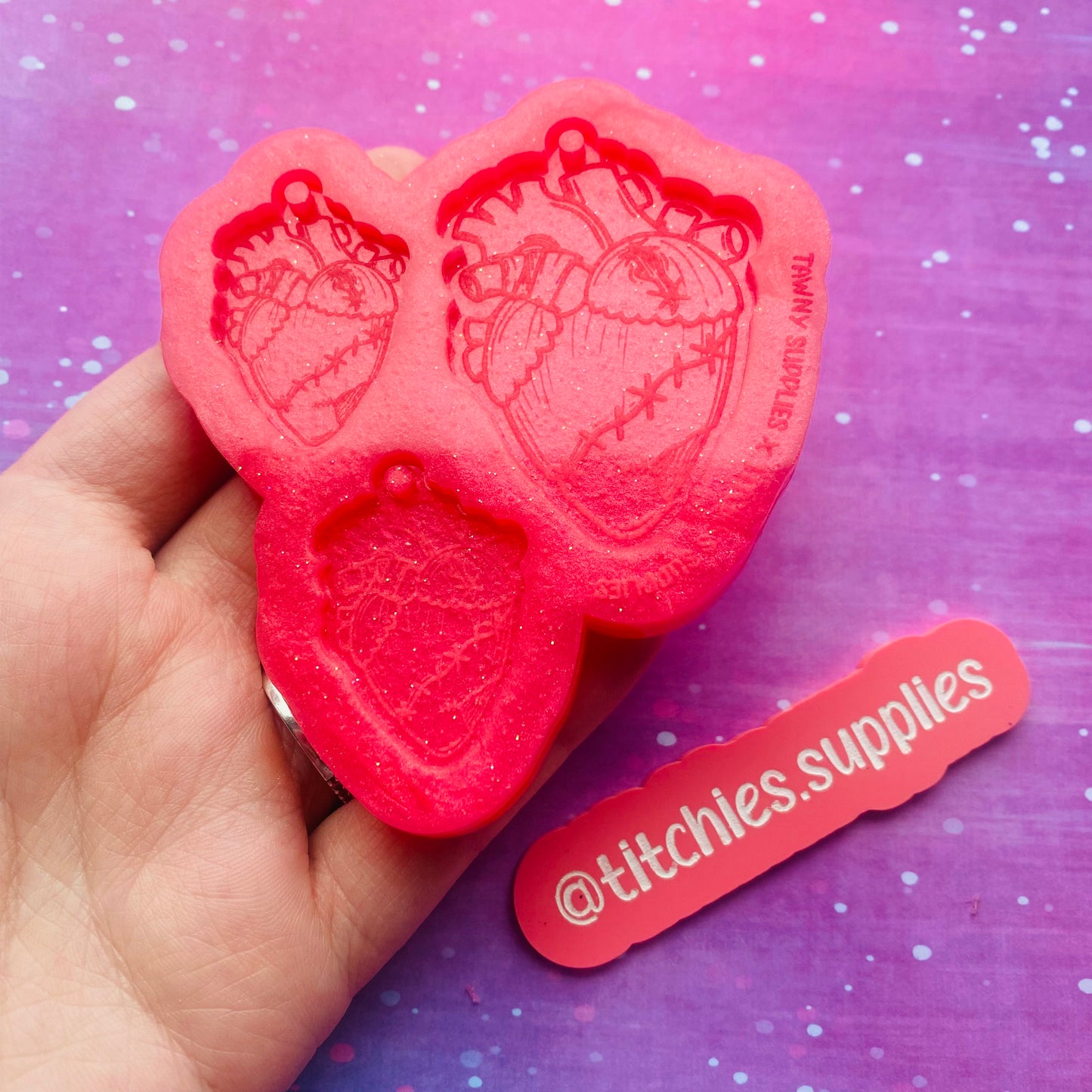 Exclusive Stitched Zombie Heart Earring and Pendant Mould