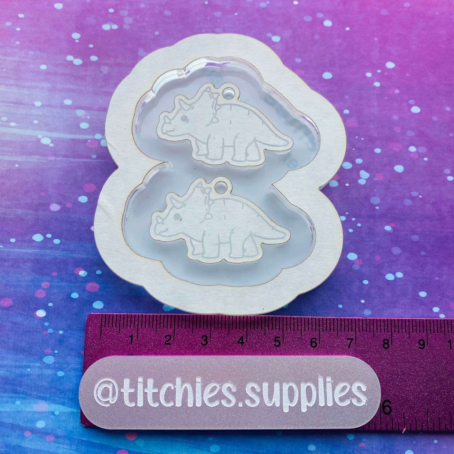 Triceratops Dino Earring Mould