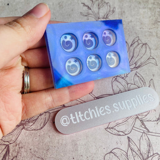 Set of 6 x 1cm Studs/Shaker Fillers Mould - Fossil