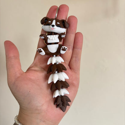 Dog Fluffy Tails Keyring