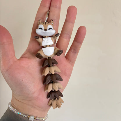 Squirrel Fluffy Tails Keyring