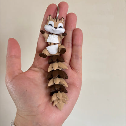 Squirrel Fluffy Tails Keyring