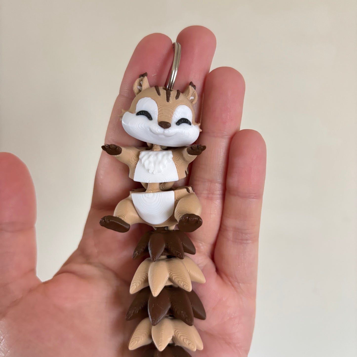 Squirrel Fluffy Tails Keyring