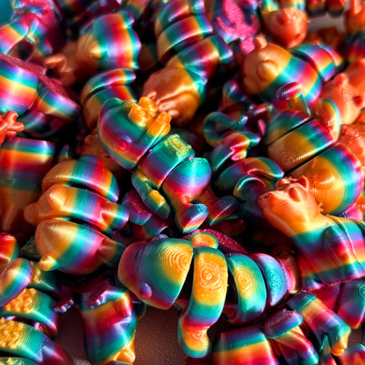 Mini Fidget Animals - Vibrant Rainbow