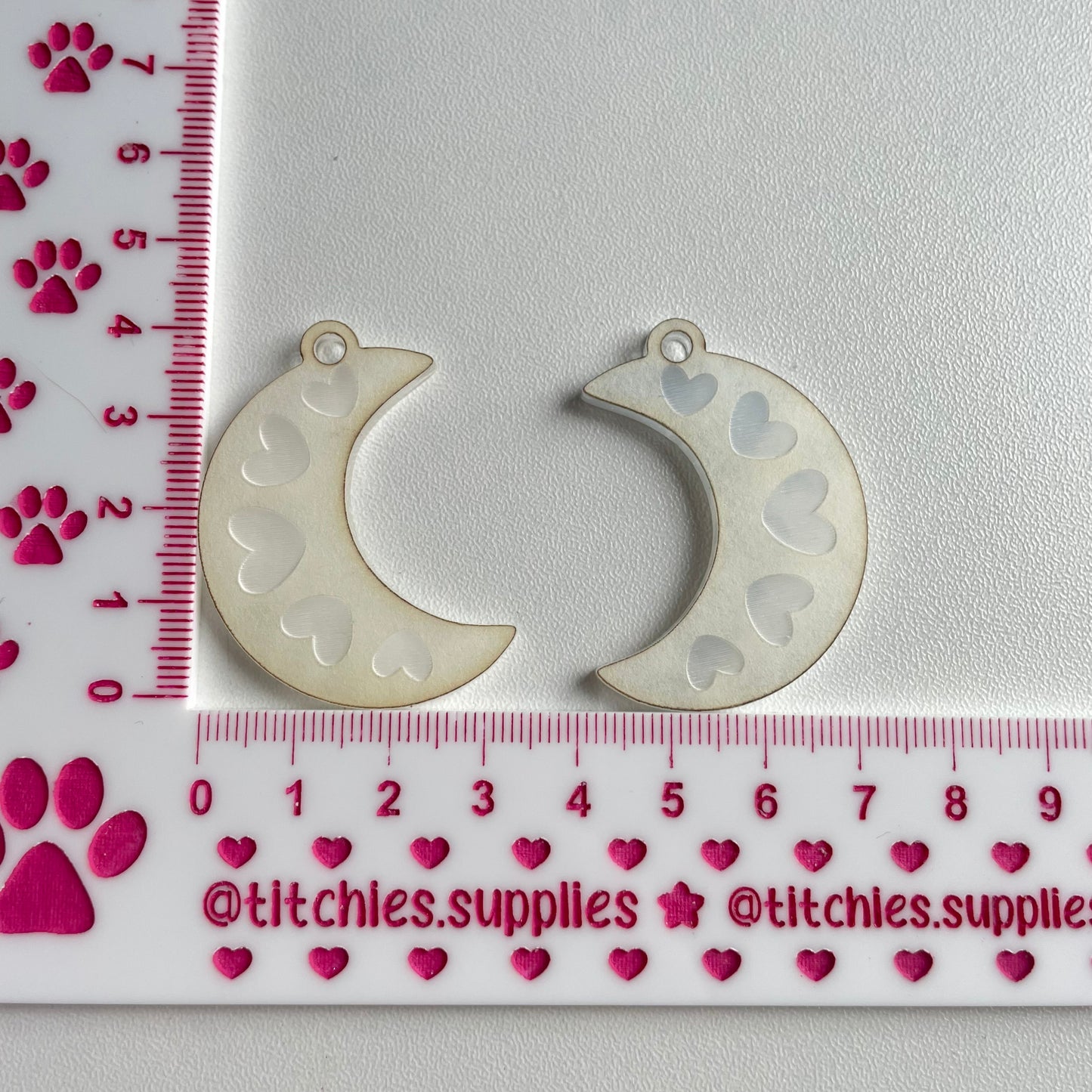 Engraved Heart Moon Earring Mould