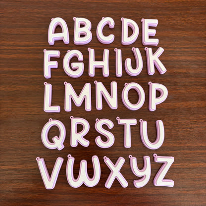 Letter Initial Keychain - Pastel Purple