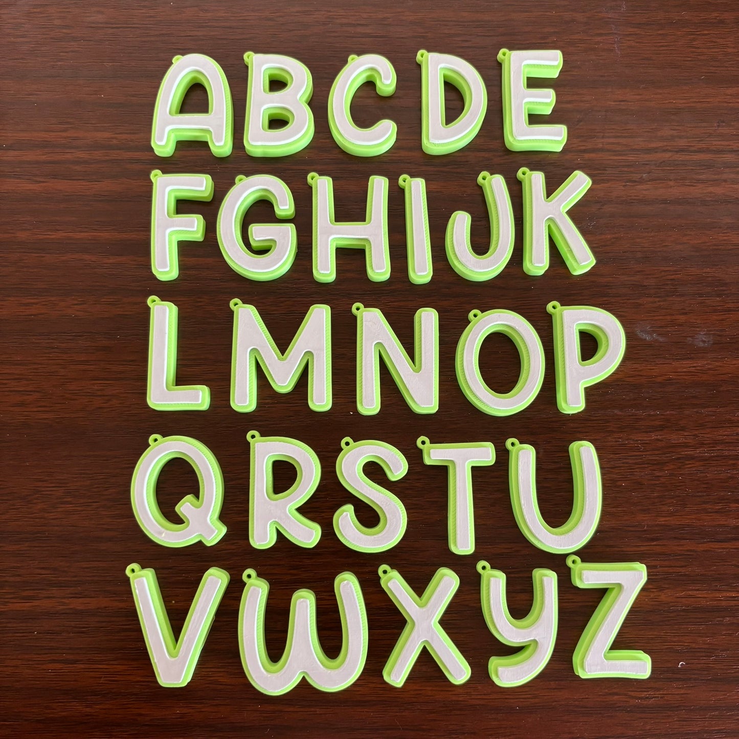 Letter Initial Keychain - Pastel Green