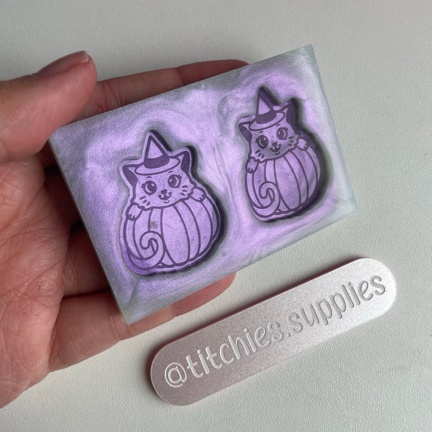 Cat Pumpkin Pair Earring Mould