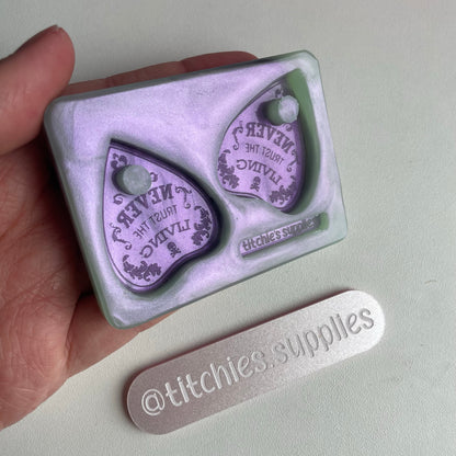 Never Trust The Living Planchette Earring Mould, 6mm Thick