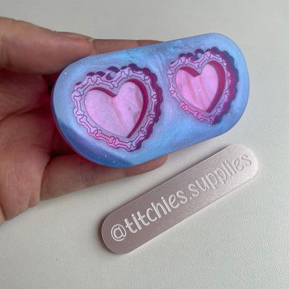 2 Layer Bone Heart Earring Mould