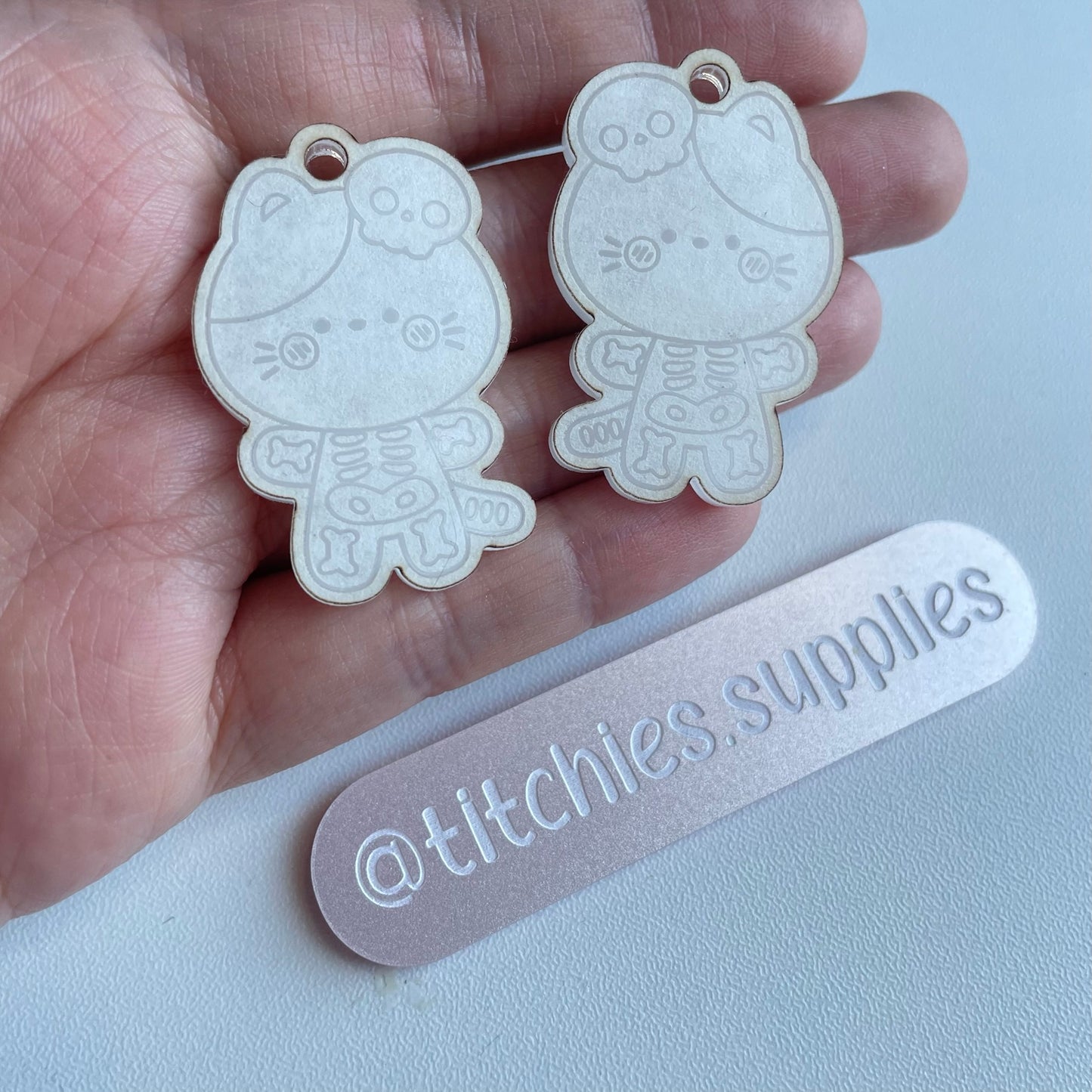 Cute Skeleton Kitty Cat Earring Mould