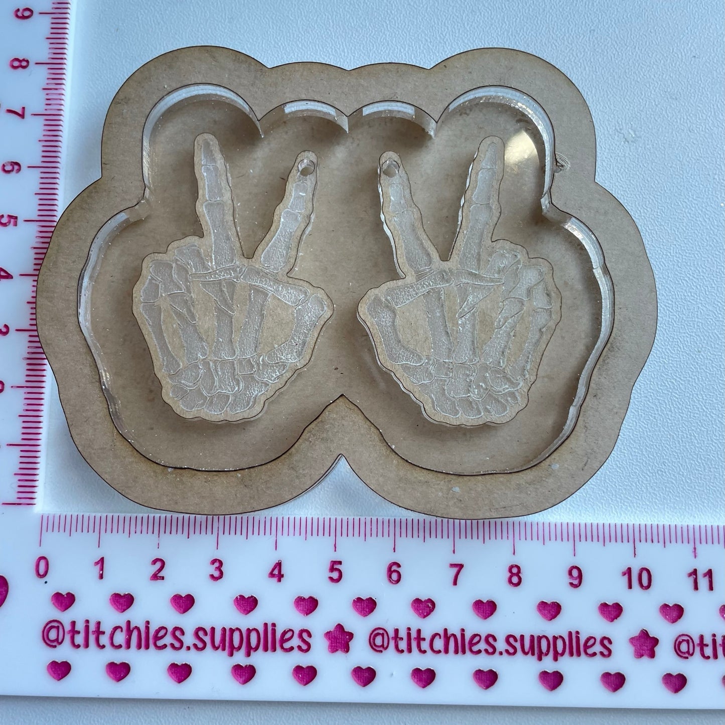 Skeleton Peace Hand Earring Mould