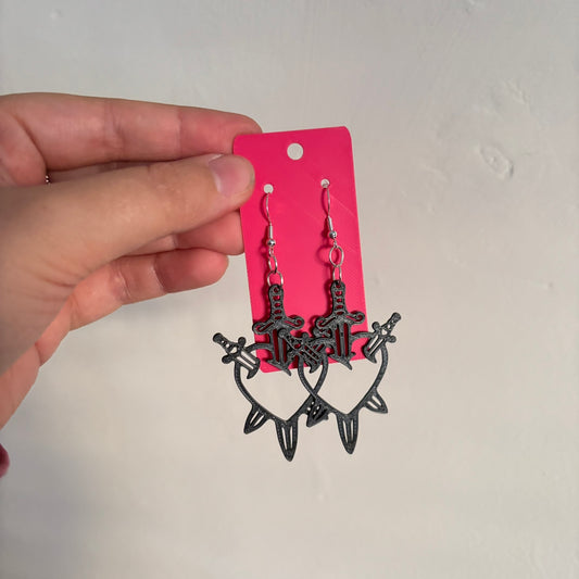 Stabbed Heart Earrings