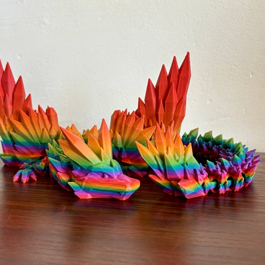 Fidget Winged Crystal Dragon - Rainbow