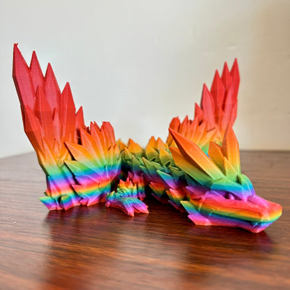 Fidget Winged Crystal Dragon - Rainbow