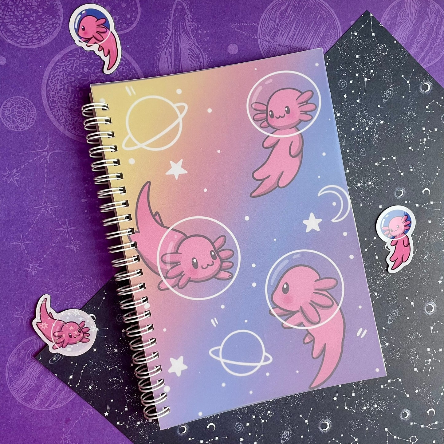 Reusable Sticker Book - Axolotl Space