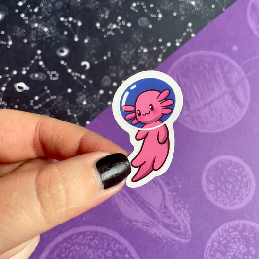 Ultra Glossy Axolotl Space Sticker