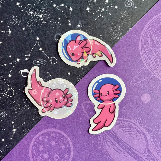Axolotl Space Trio Stickers