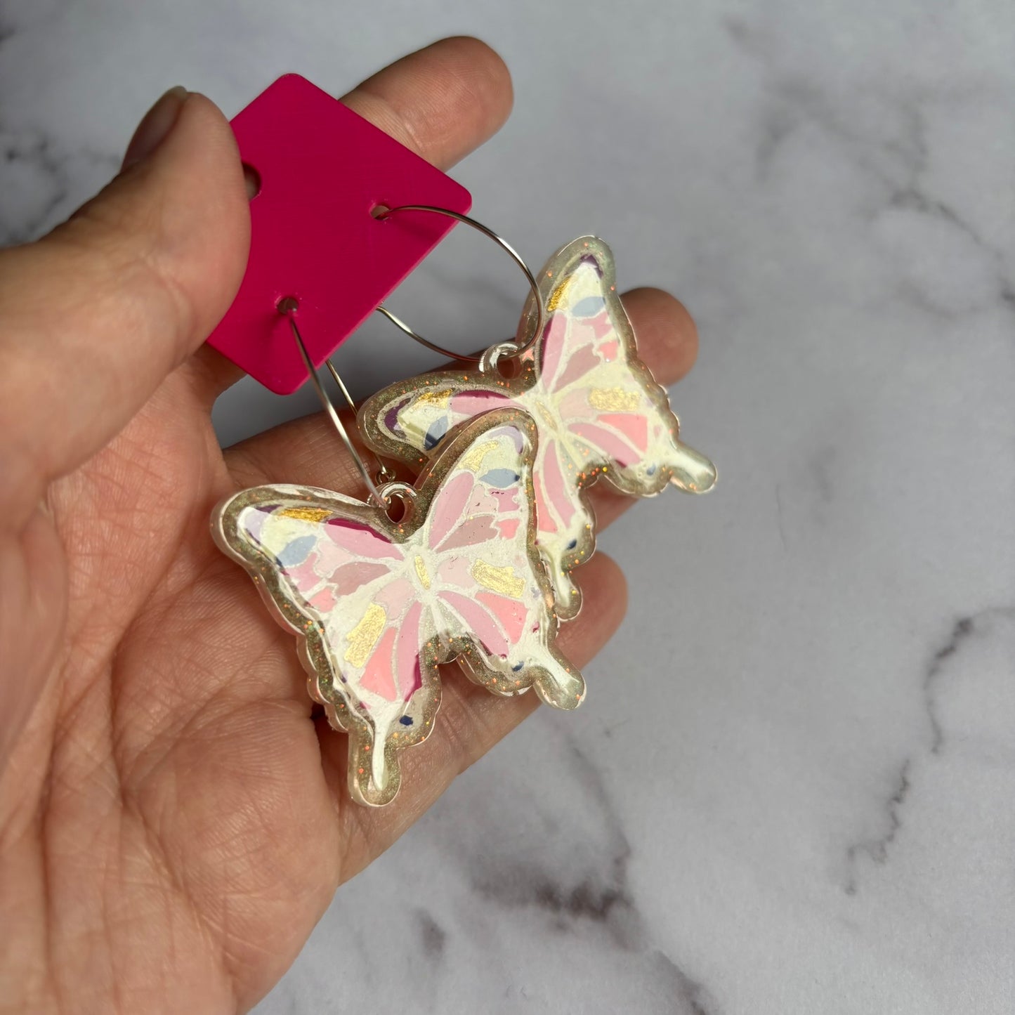 White Butterfly Earrings